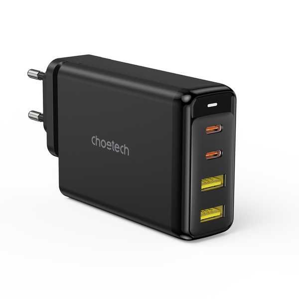 Зарядно GaN Choetech 140W с 4 порта- 2 x USB C, 2 x USB