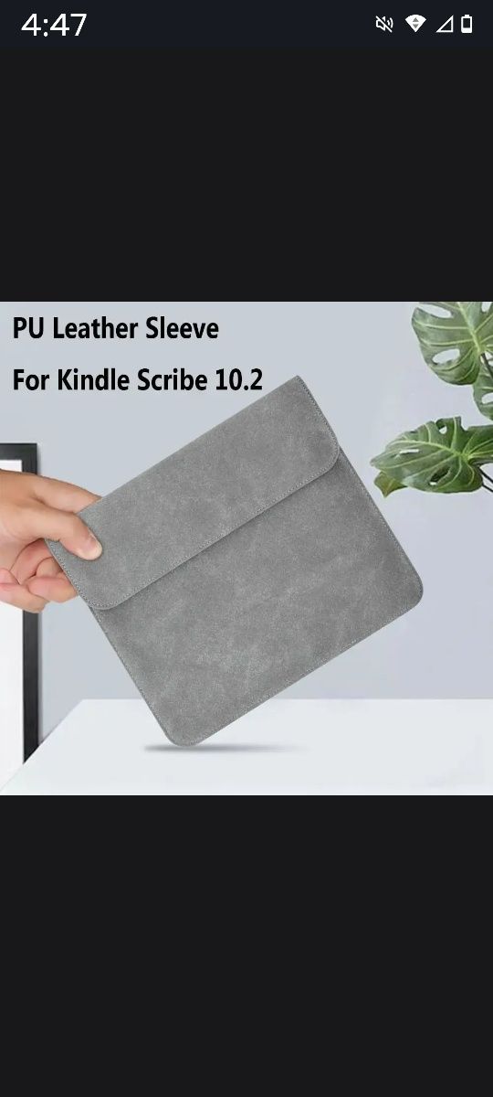Кожаный чехол для Kindle Scribe замша на магните Подойдет все 10 дюйма