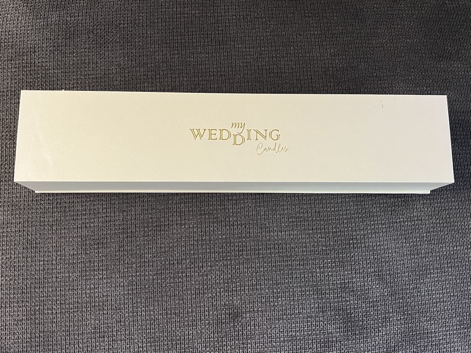 Комплект свещи за сватба, със украса и за бутилка