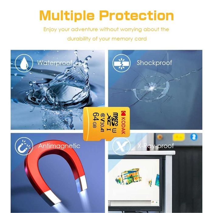 KODAK Micro SD Card Карта с памет 64 GB / 128 GB V30 Class10 U3