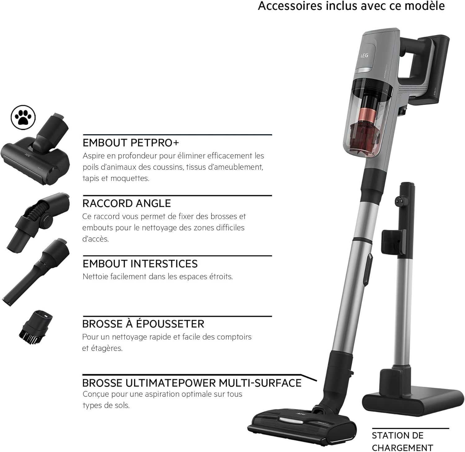Вертикална прахосмукачка AEG Animal 8000 (AP81AB25UG) 25W 25V батерия