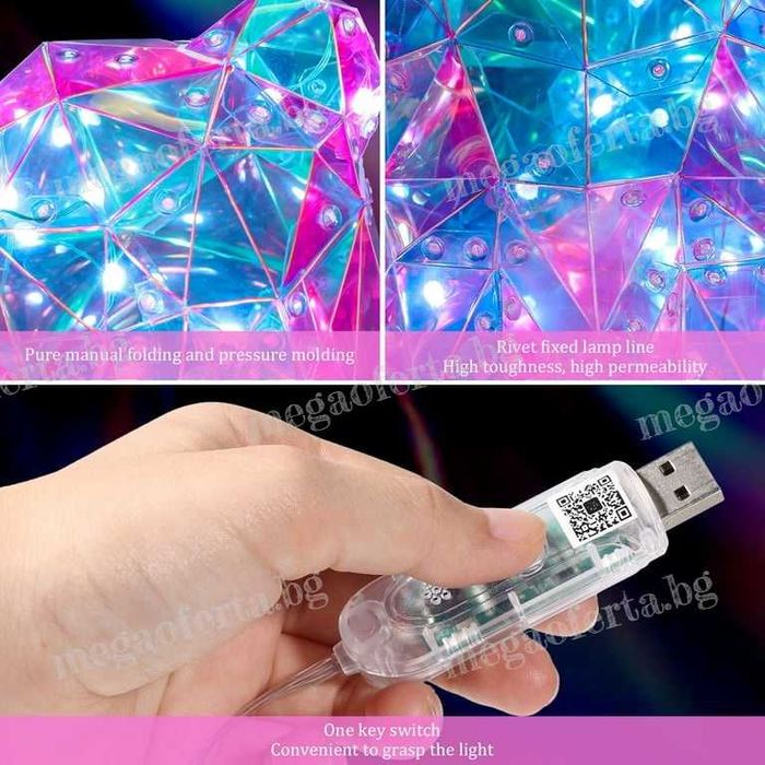 Светещо 3D Led Мече със Сърце в Луксозна Кутия с Панделка