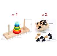 Ханойска кула или 3D пъзел дървен куб, логическа игра; подарък за дете