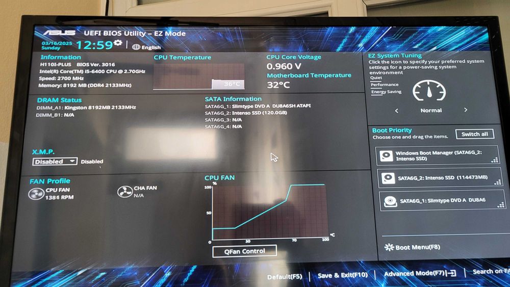 Asus PC i5 6400 CPU 2.7 8gb ddr4 ssd 120Gb fuctional