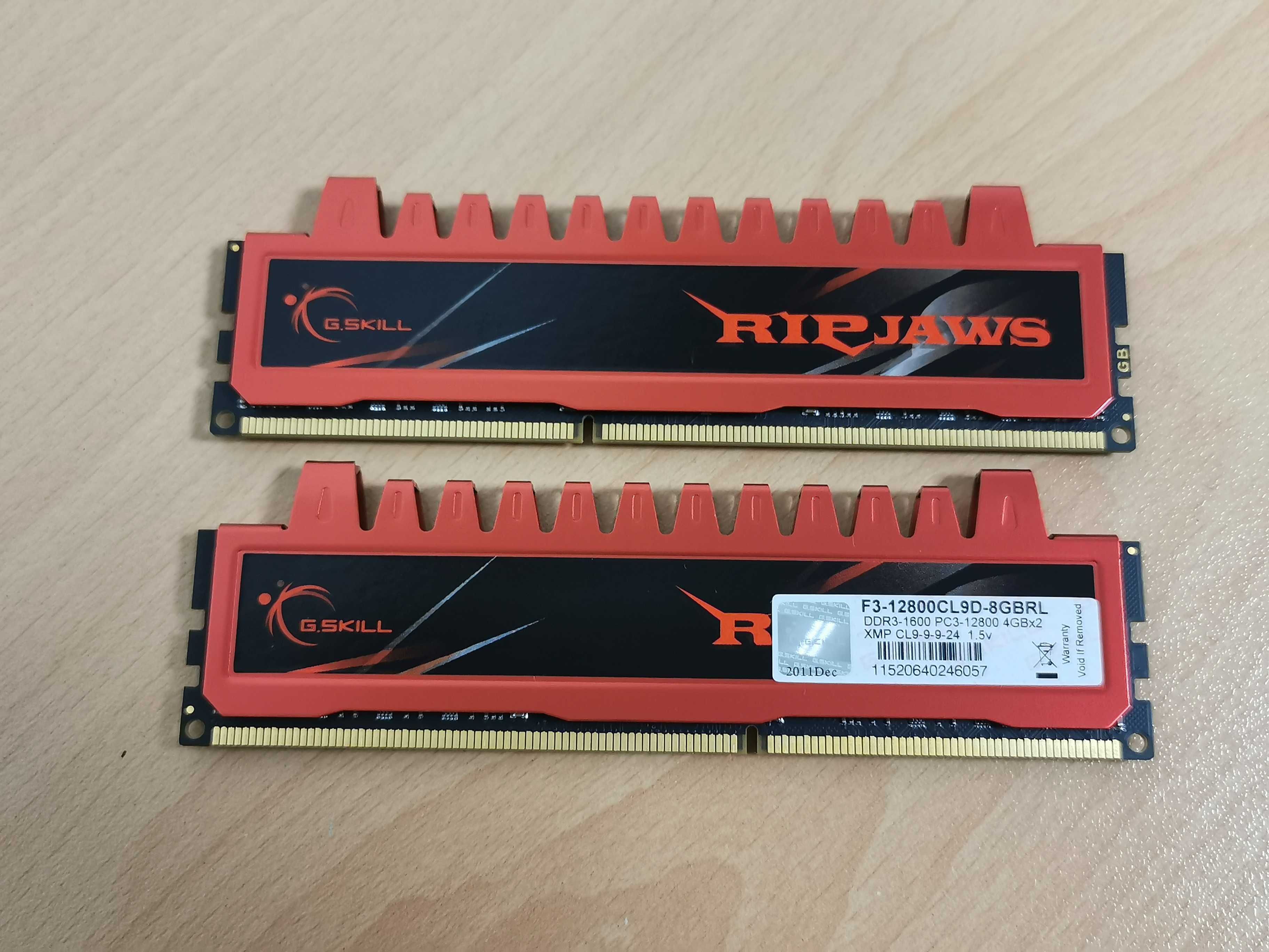 DDR3 рам памет G.skill RipJaws 8GB kit (2x 4GB) 1600MHz