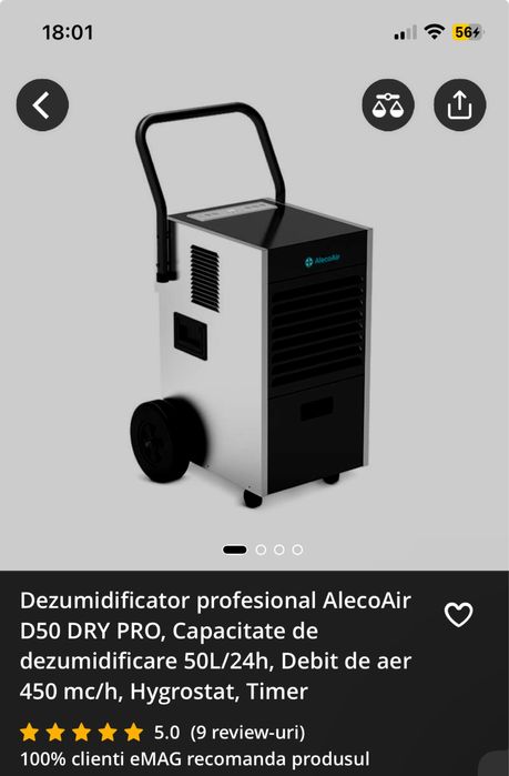 Dezumidificator profesional AlecoAir D50 Dry Pro