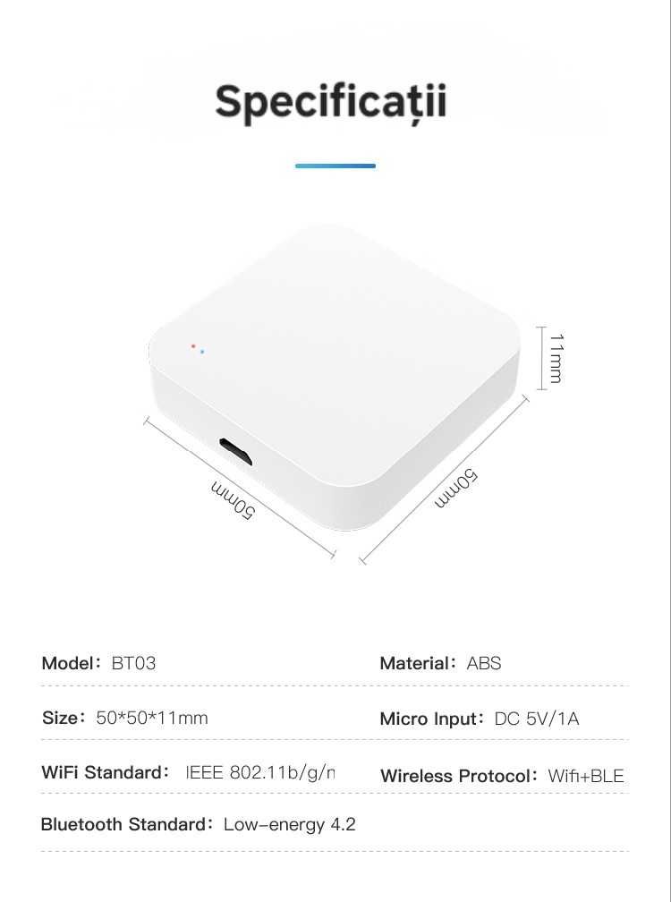 Hub Tuya Zigbee WiFi. Compatibil Alexa/Google/IOS/Android. Smart Home.