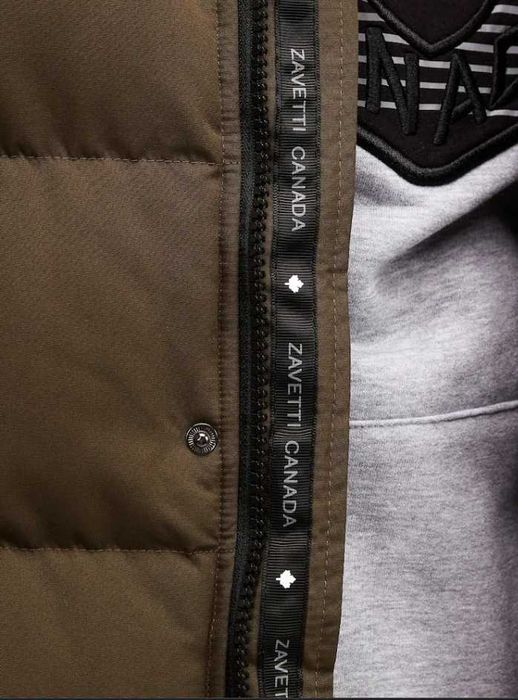 Geaca puf si pene parka XS S Zavetti Canada NOUA premium verde