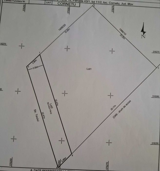 Vand teren Cornetu str salcamilor/teiului