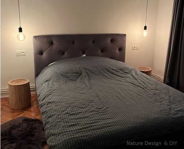 Tabureti / noptiere din lemn masiv "Wood trunk"