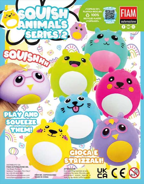 Капсули с играчки 55мм - 'SQUISH ANIMALS SERIES 2' - 85ст.