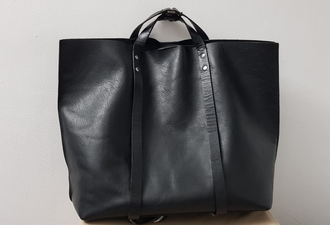 Zara shopper bag leather