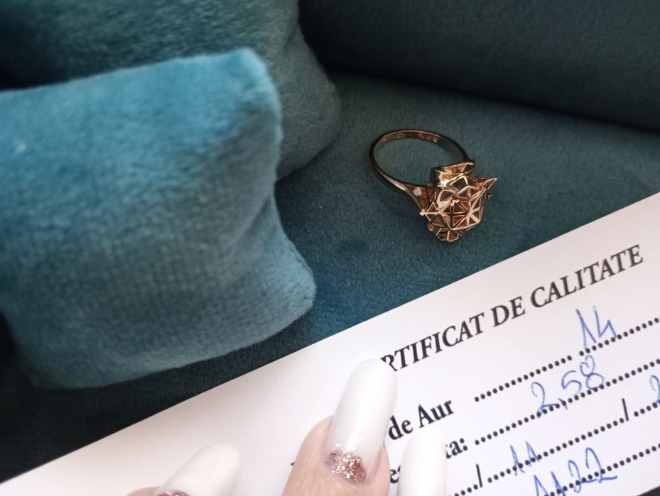 Inel aur nou pantera 14 k