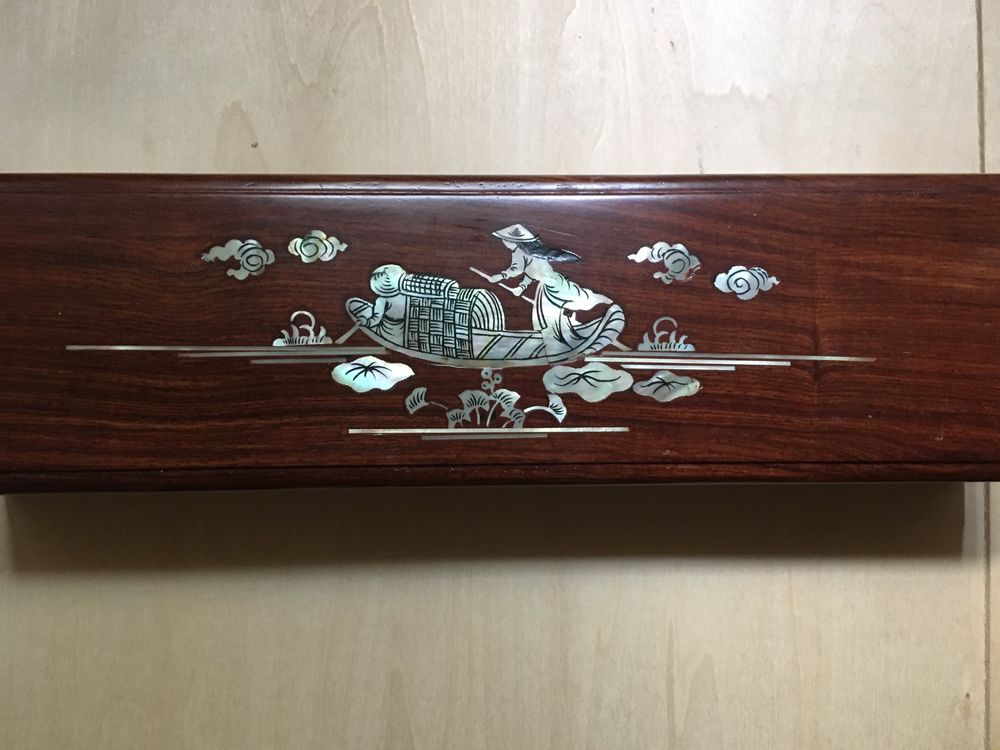 Bețișoare chinezești imperiale cu scoica Abalone și cutie