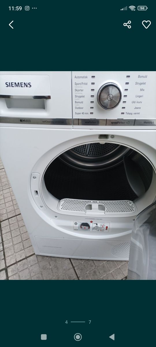 Комплект пералня и сушилня siemens IQ 800