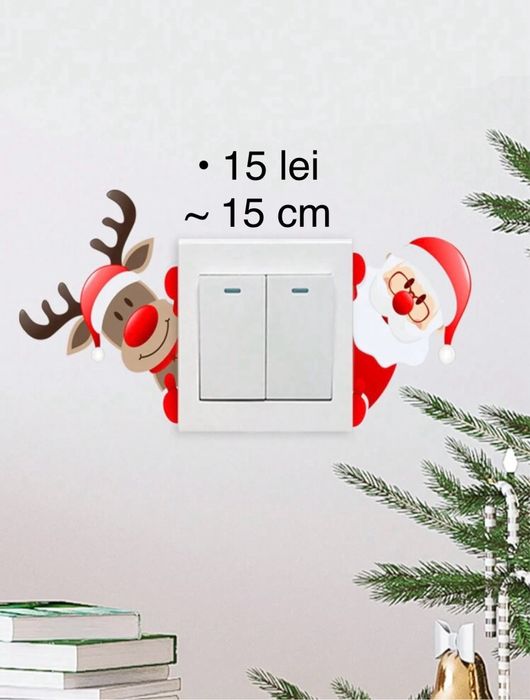 stikere auto perete geam cu tematica craciun / iarna,  mos craciun