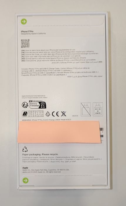 Apple iPhone 17 Pro 256GB Cosmic Orange