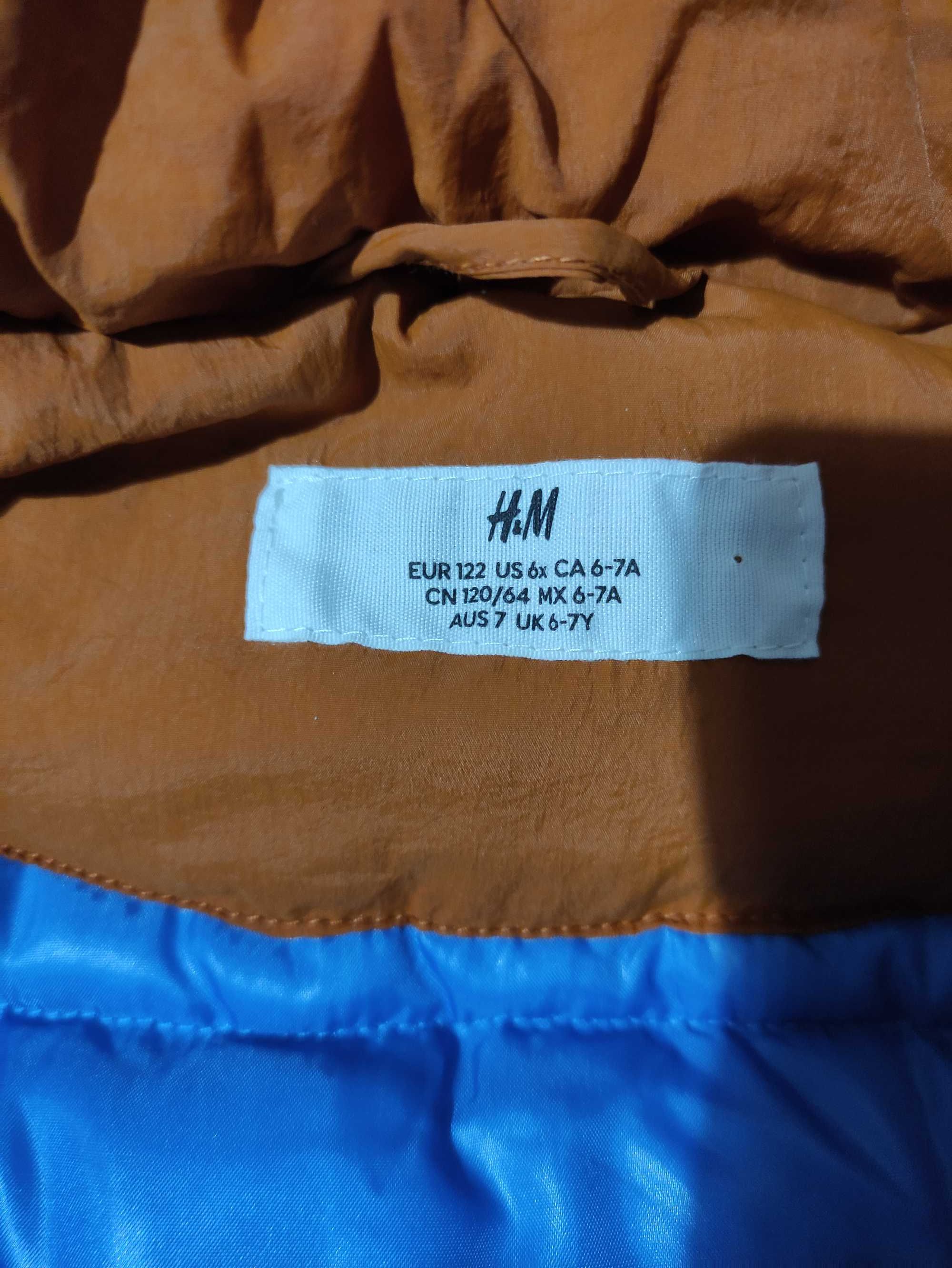 Geaca de iarna copii copil baiat H&M marime 122 5 6 7 ani maro noua