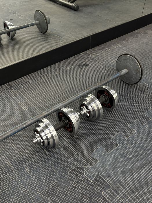 Комплект Гантелей по 10 Кг и Штанга 20 Кг