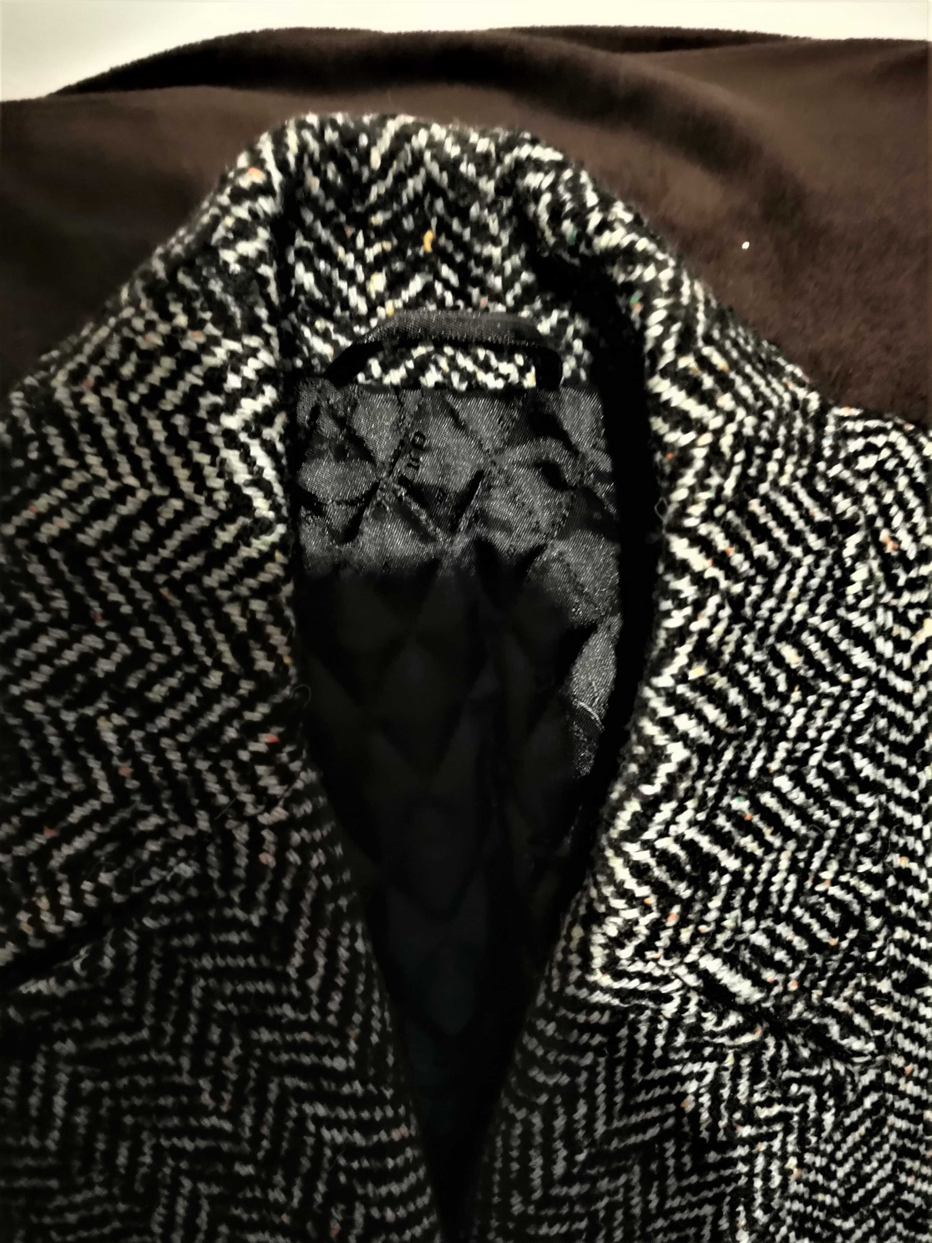 Palton PRENSLER mar 58 ,50-lana-30-vascoza-20-polyester ,negru cu gri
