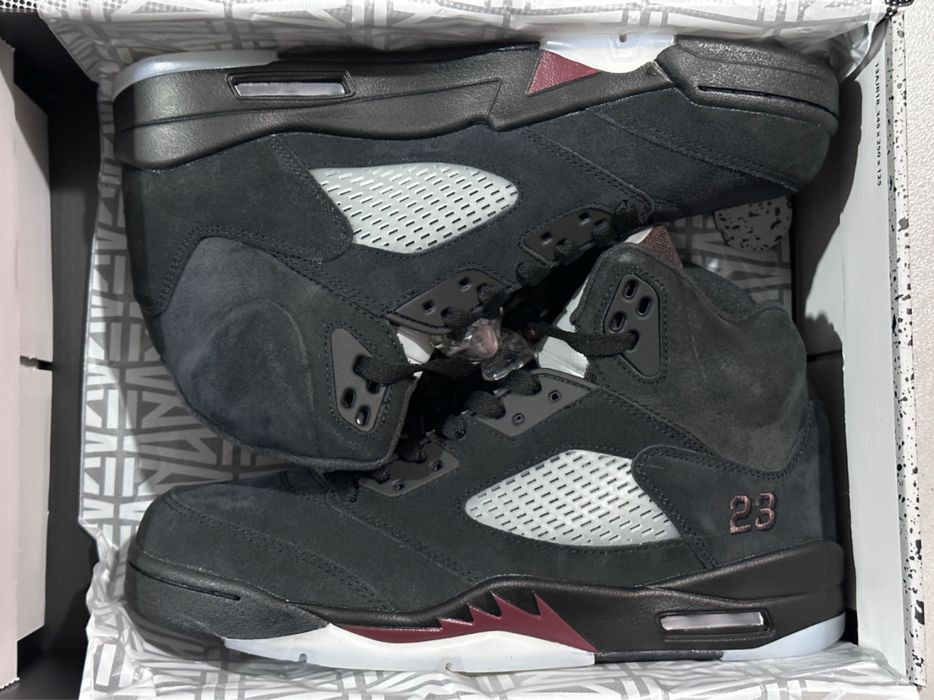 Jordan 5 Retro Bordeaux Noir Black – Noi – Size 45