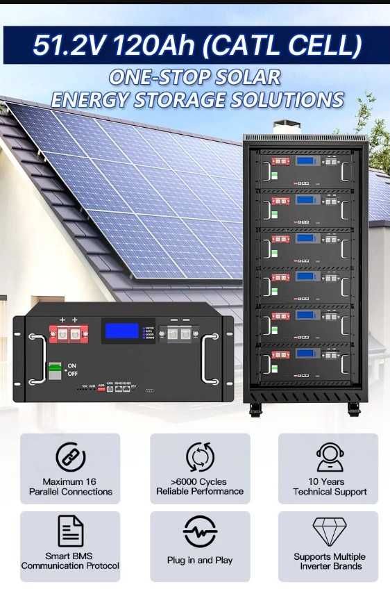 Baterie Acumulator Lifepo4 6.1 KWH Fotovoltaic tip rack stackabil