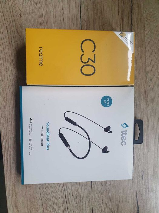 Продавам чисто нов Realme C30 + Слушалки ttec (подарък)