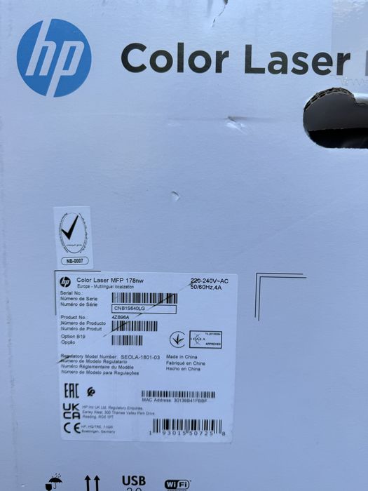 Multifunctional Laser Color HP MFP 178nw Sigilat N