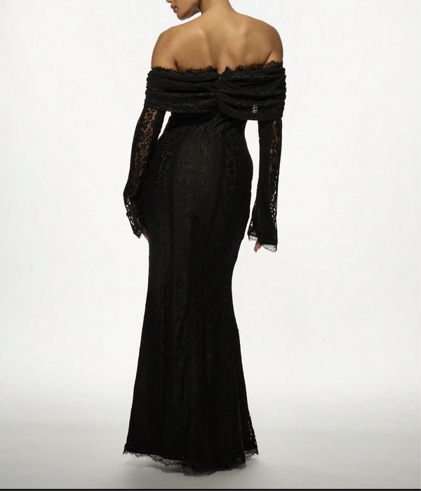 Rochie lungă neagră, elegantă, tip sirenă