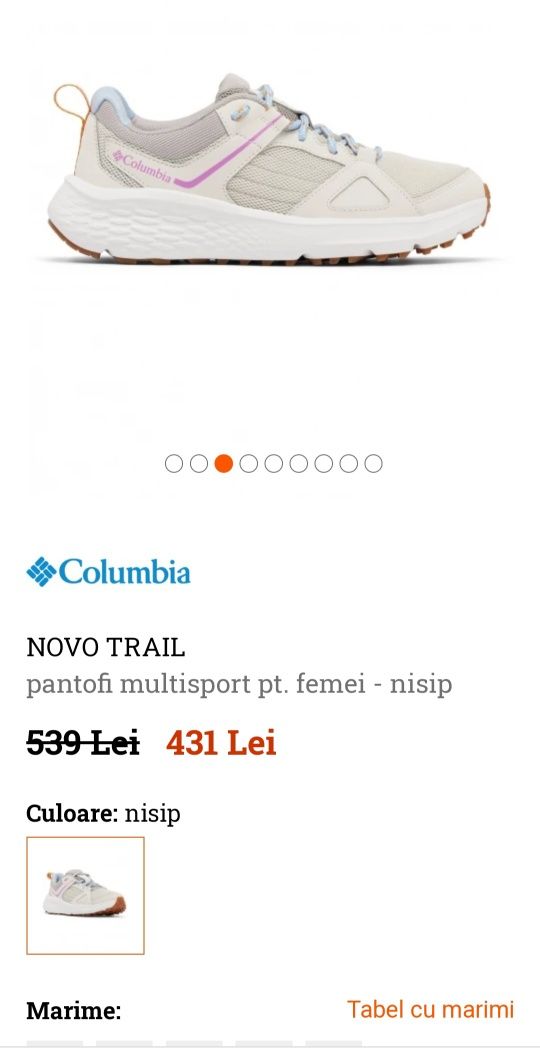 Adidasi sport Columbia Novo Trail Omni Shield, trekking, nr 39 EU
