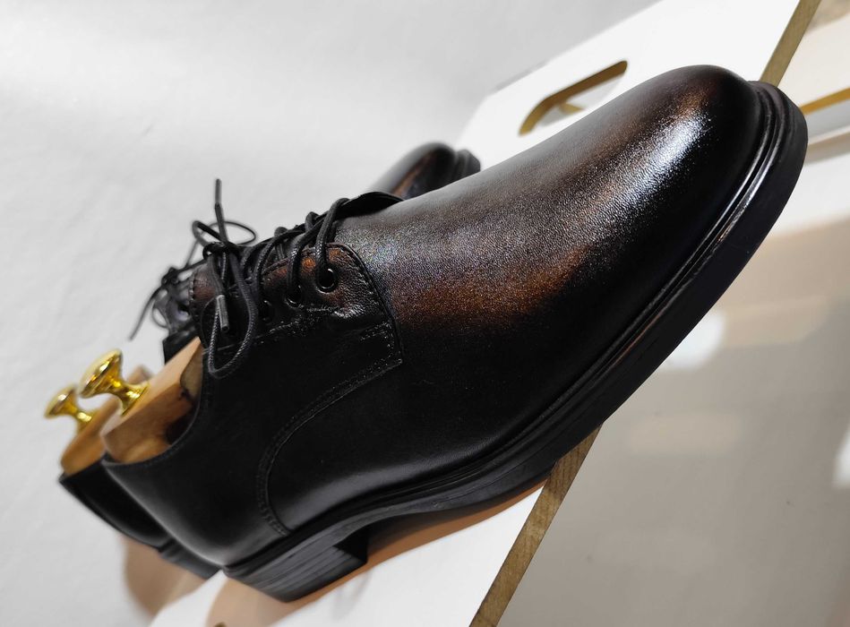 Pantofi derby 40 41 plain toe Cesare Cave piele naturala moale