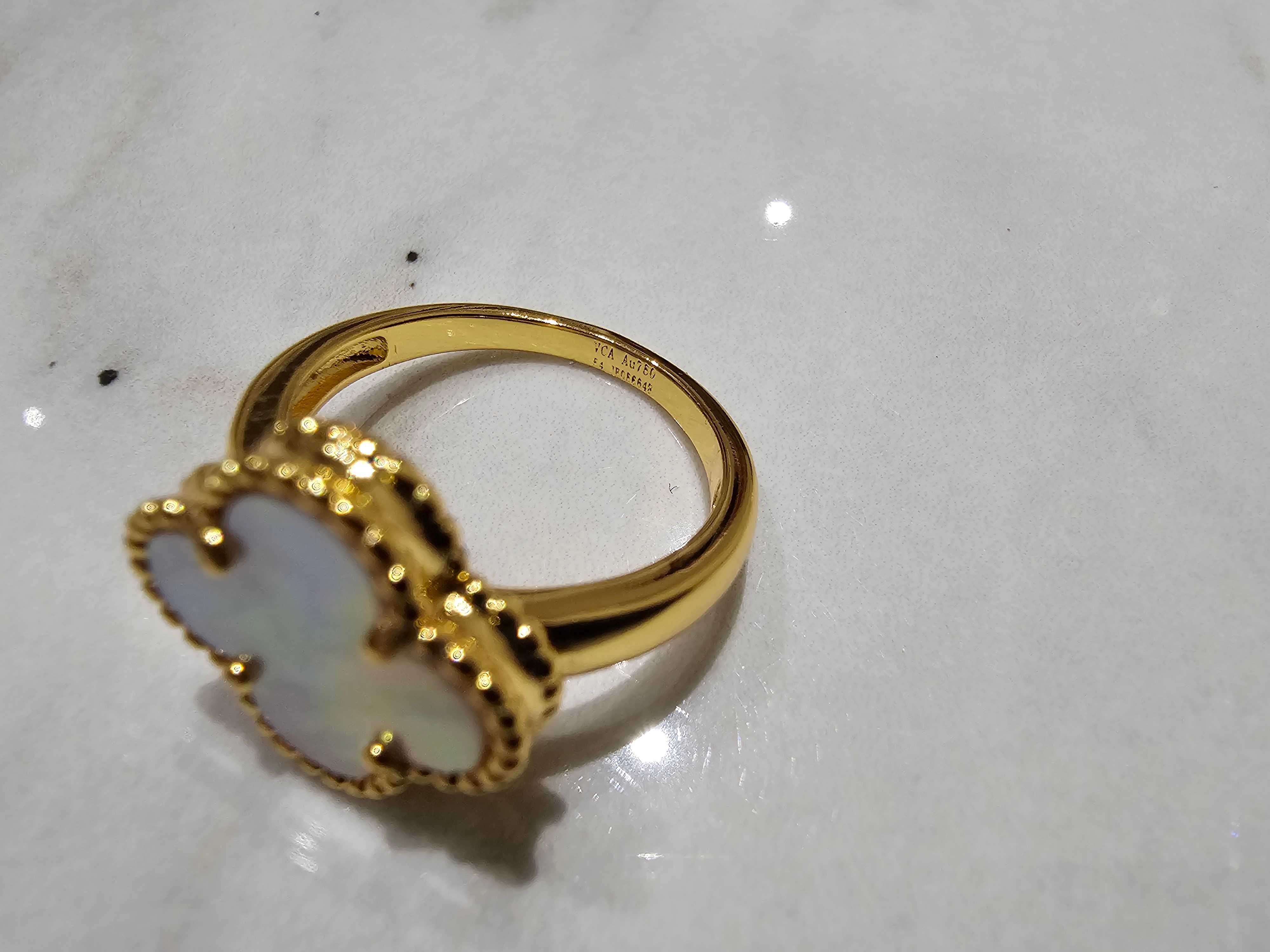 Van Cleef & Arpels VCA Mother Gold Alhambra Clover Дамски Пръстен