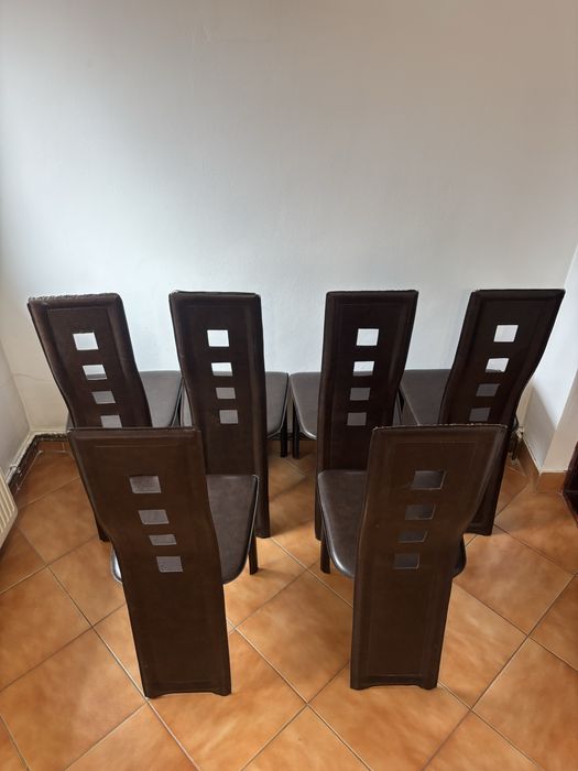 Scaune de piele set 6 Buc