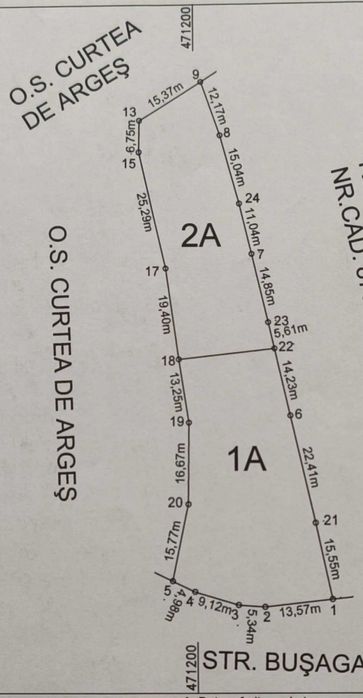 Teren 2.213 mp, Curtea de Argeș, utilități, 25 m deschidere