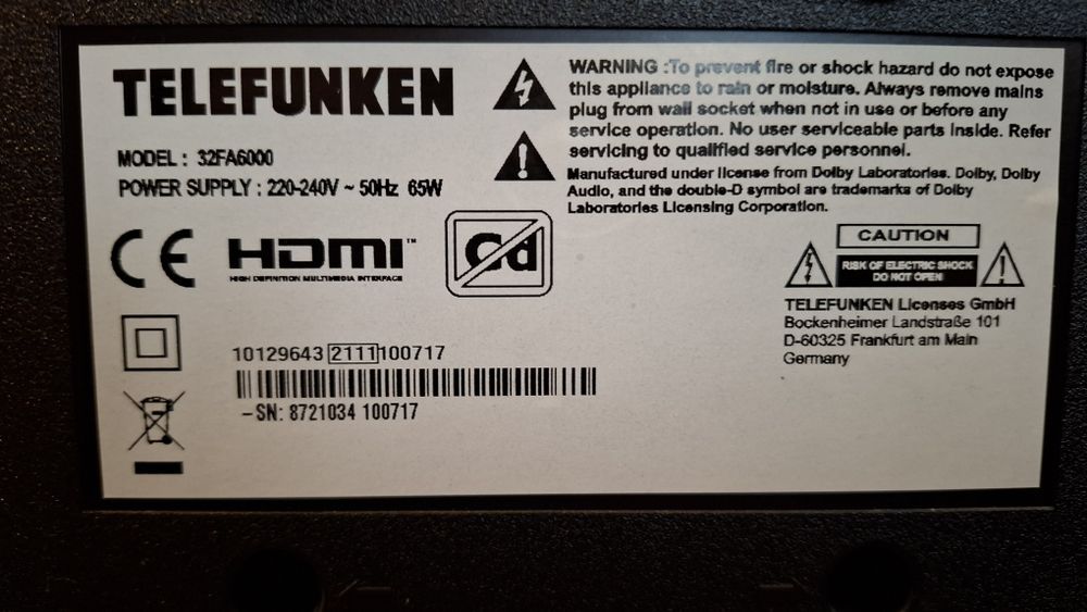 Телевизор 32 инча Telefunken Android  Full HD