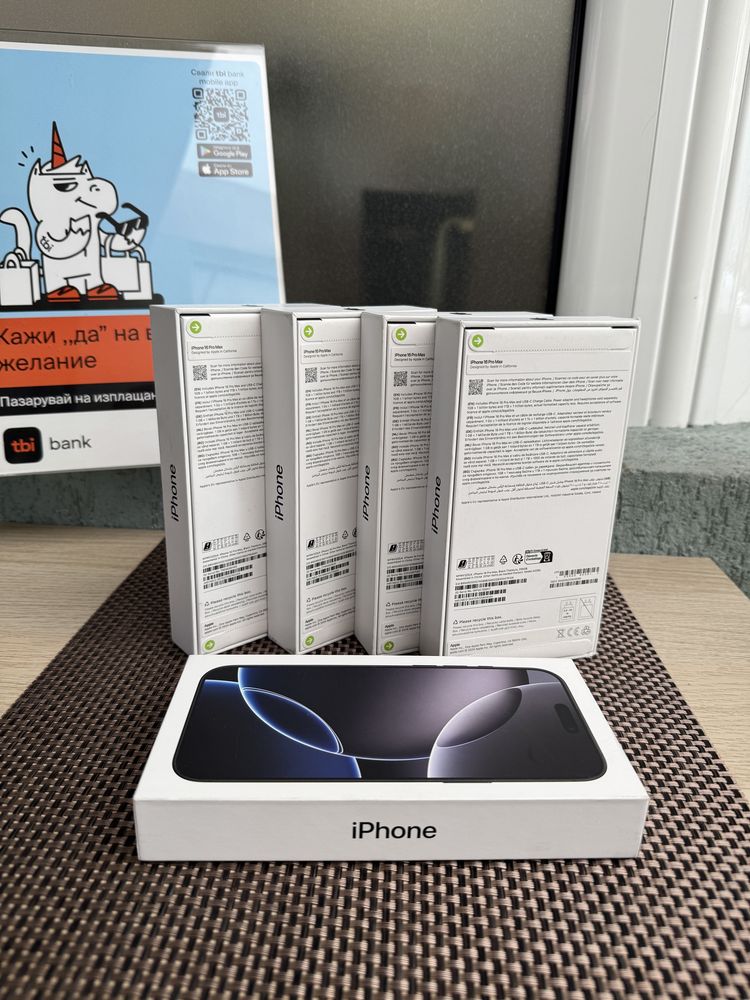 НОВИ! *ЛИЗИНГ* iPhone 16 Pro Max 256Gb Black Titanium Гаранция