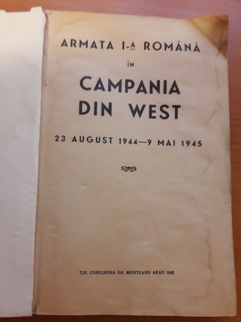 Armata 1 Română  Campania din west