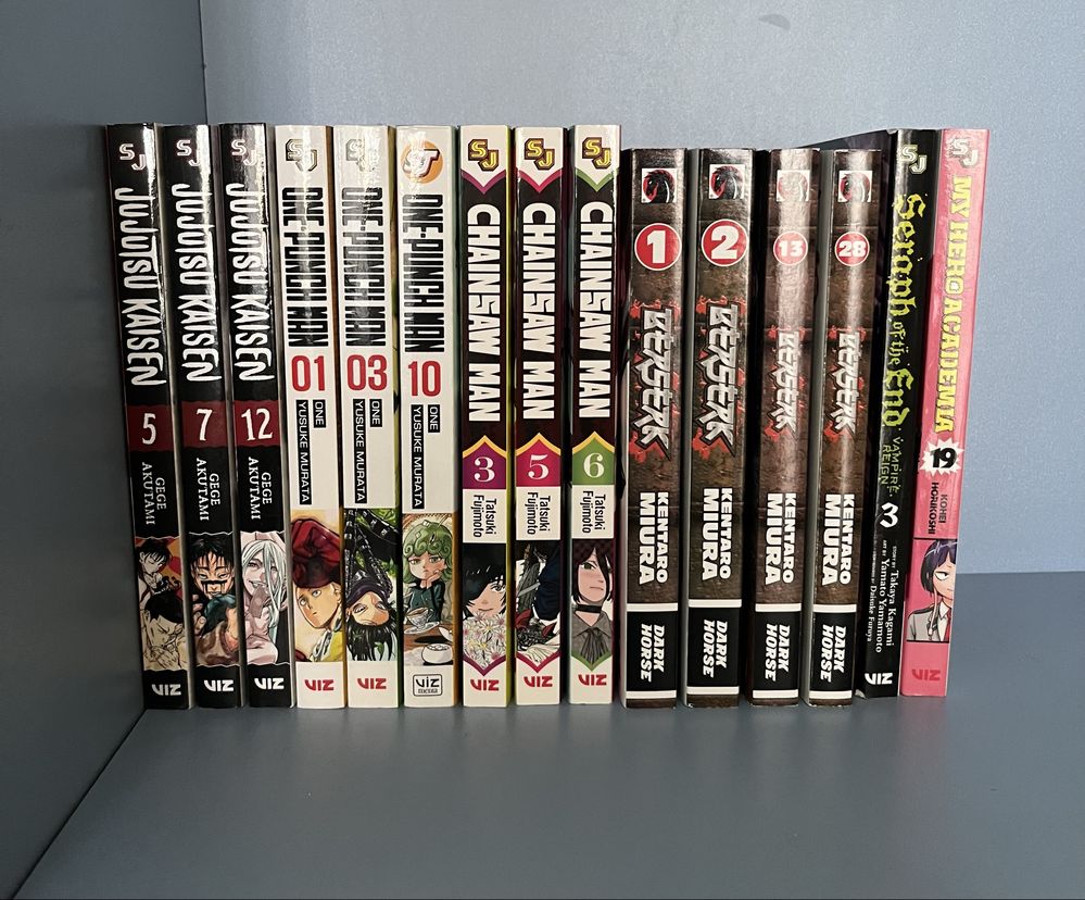 Манга - Jujutsu Kaisen, One Punch Man, Chainsaw Man, Berserk и др