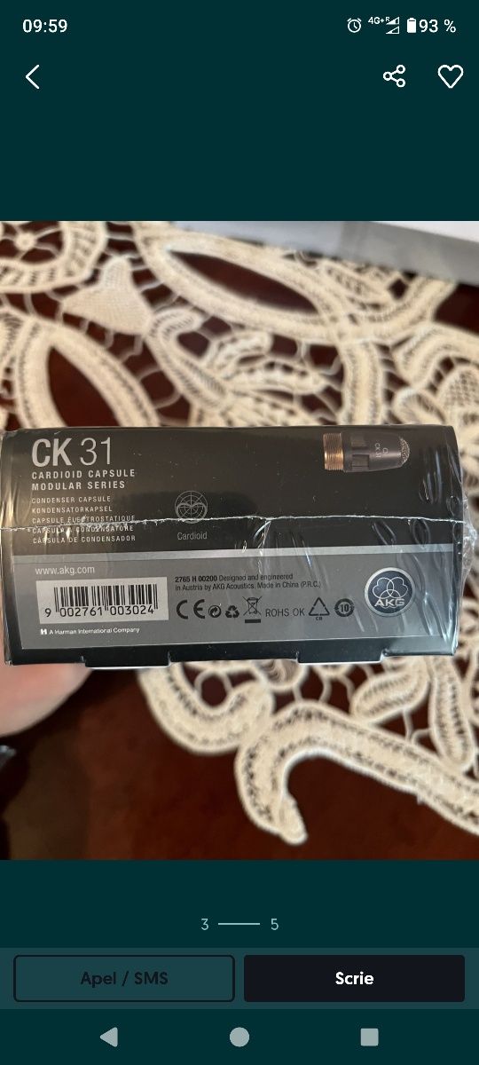 Capsula microfon PA AKG CK31