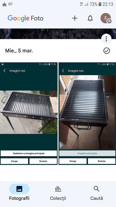 Grătar cu picioare detașabile, 62*42*10cm ,tablă de 3mm ,Pitești