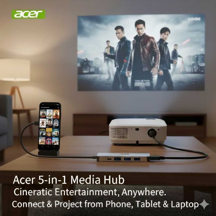 Докинг Станция Acer за Смартфон Таблет Лаптоп USB Type-C към HDMI