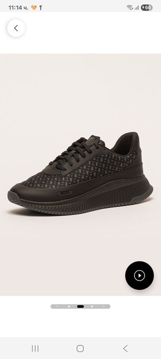 Boss мъжки спортни обувки с принт и еко кожа