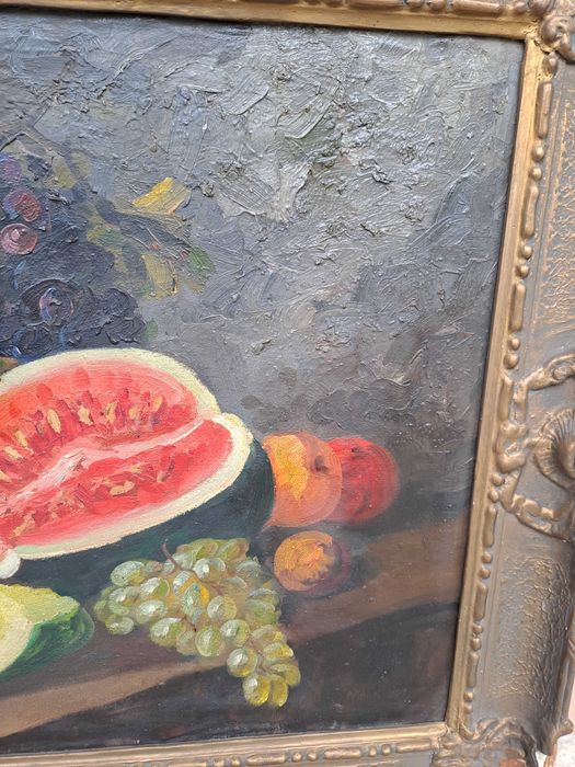 tablou vechi pictura pe panza 87/67 cm semnat F Alexandru datat 1933