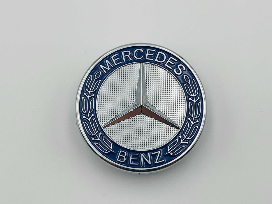 Emblema Compatibila Mercedes capota crom/albastru