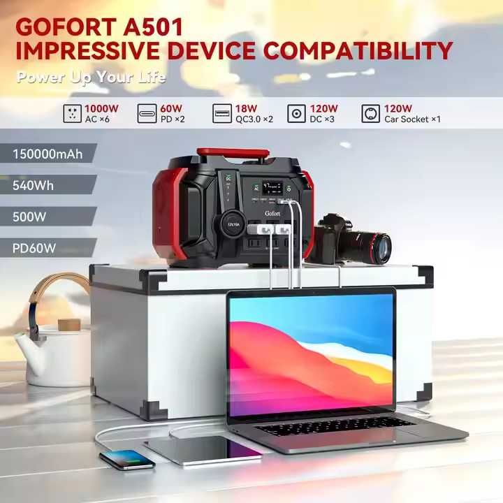 Преносим соларен генератор за ток Flashfish A501, 500W, 540Wh , 230V