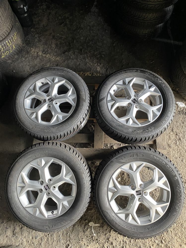 Jante NOI Seat /Vw/Audi +anvel iarna 205/60/16 ,Semperit , DOT 2022