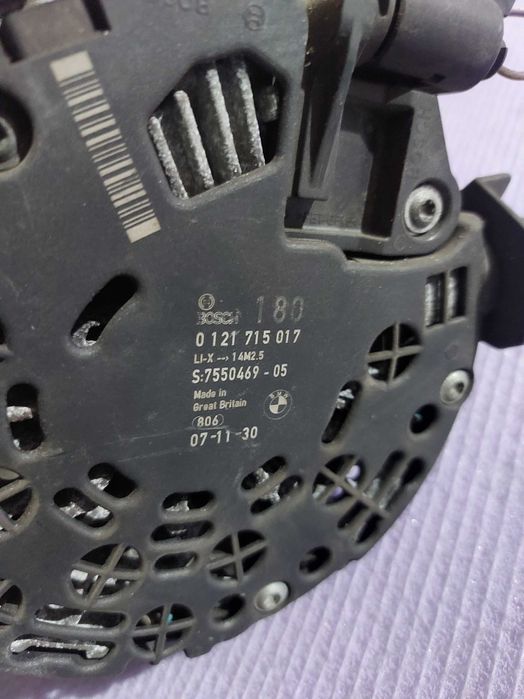 Alternator 180A BMW E81 E87 E88 E90 – E93 E60 E61 N43 2.0B Cod 7550469
