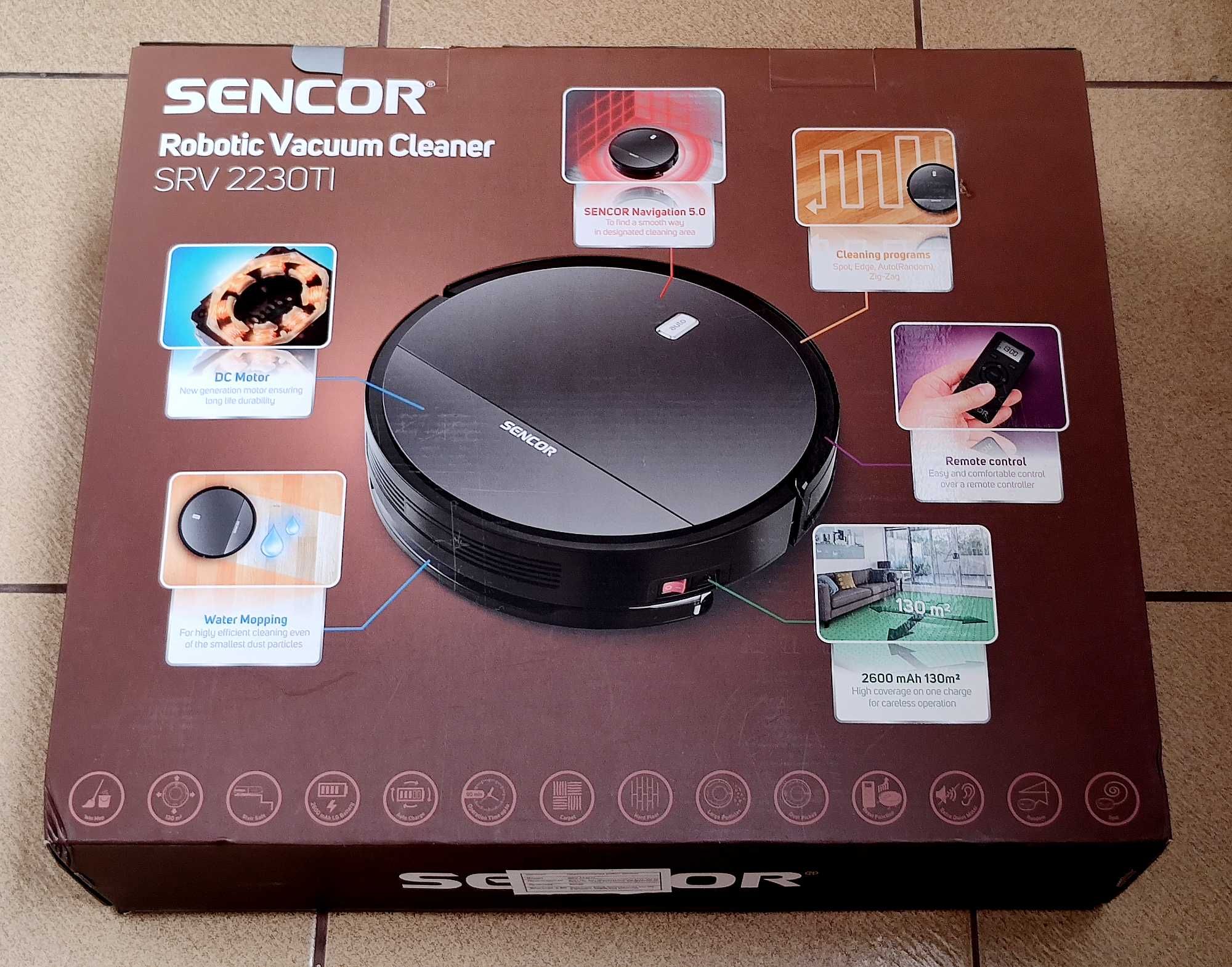 Прахосмукачка робот Sencor SRV-2230TI с функция за измиване