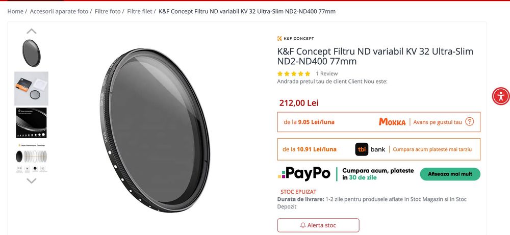 Filtru ND + filtru UV 77mm