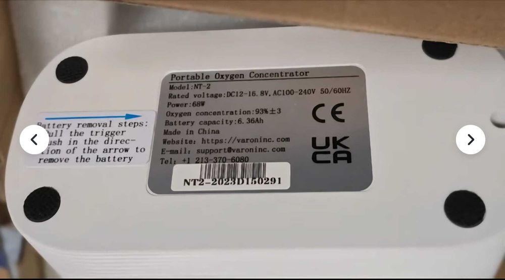 Vand concentrator de oxigen portabil VARON NT-2